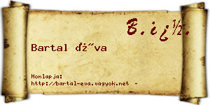 Bartal Éva névjegykártya